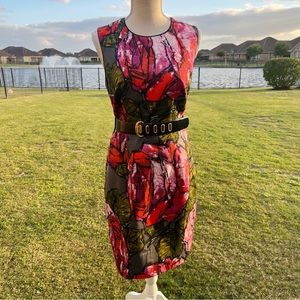 Trina Turk Sleeveless Rose Multicolor Dress